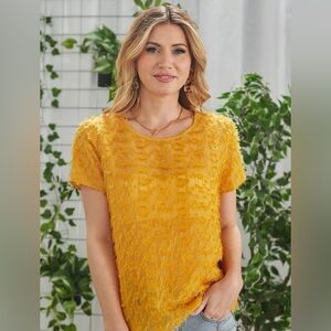 💛 NWOT! Emery Rose Eyelash Textured Blouse